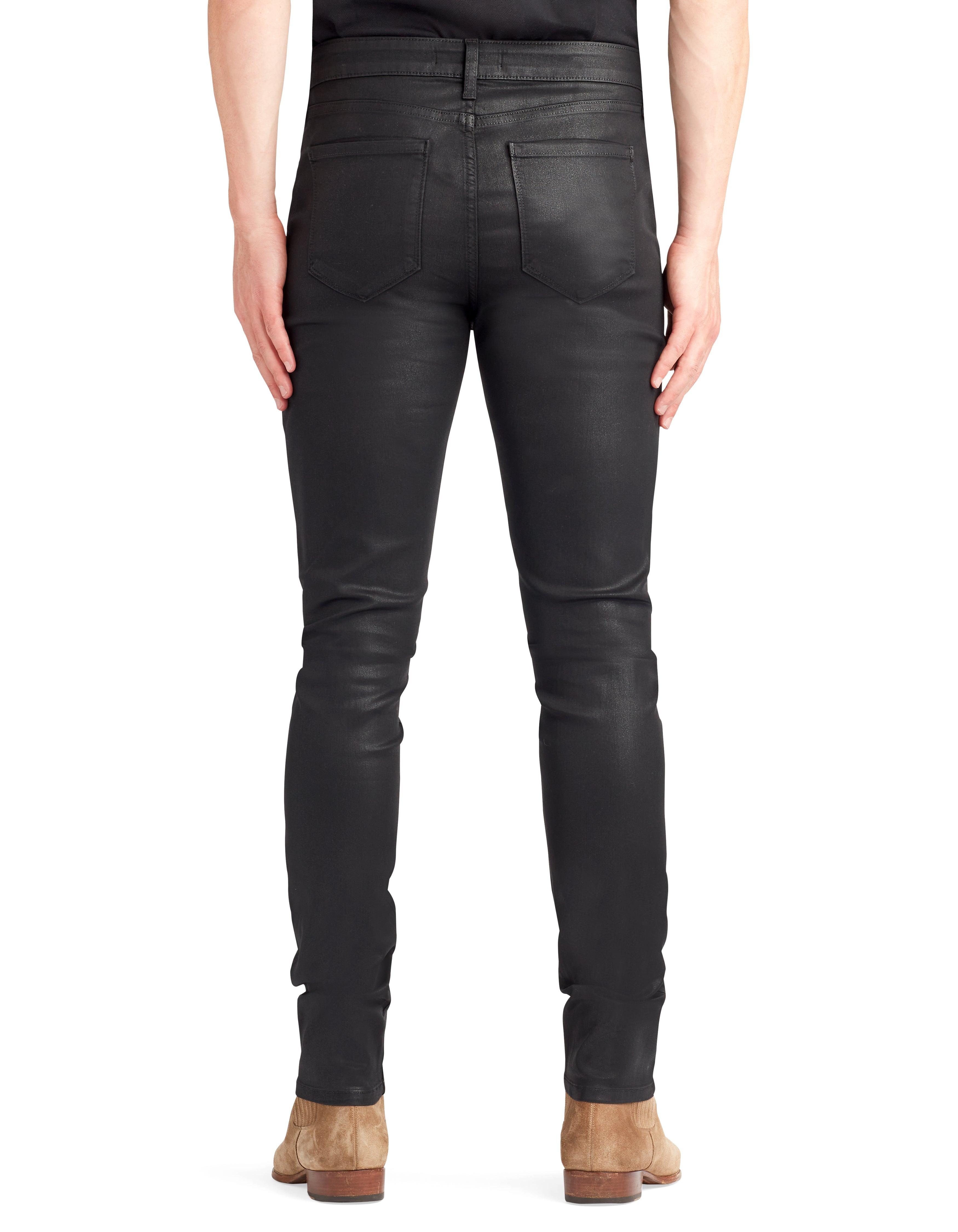 Mens coated jeans black store
